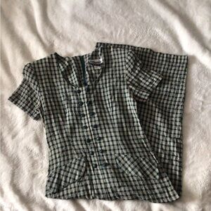 Plaid Short Sleeve Dress